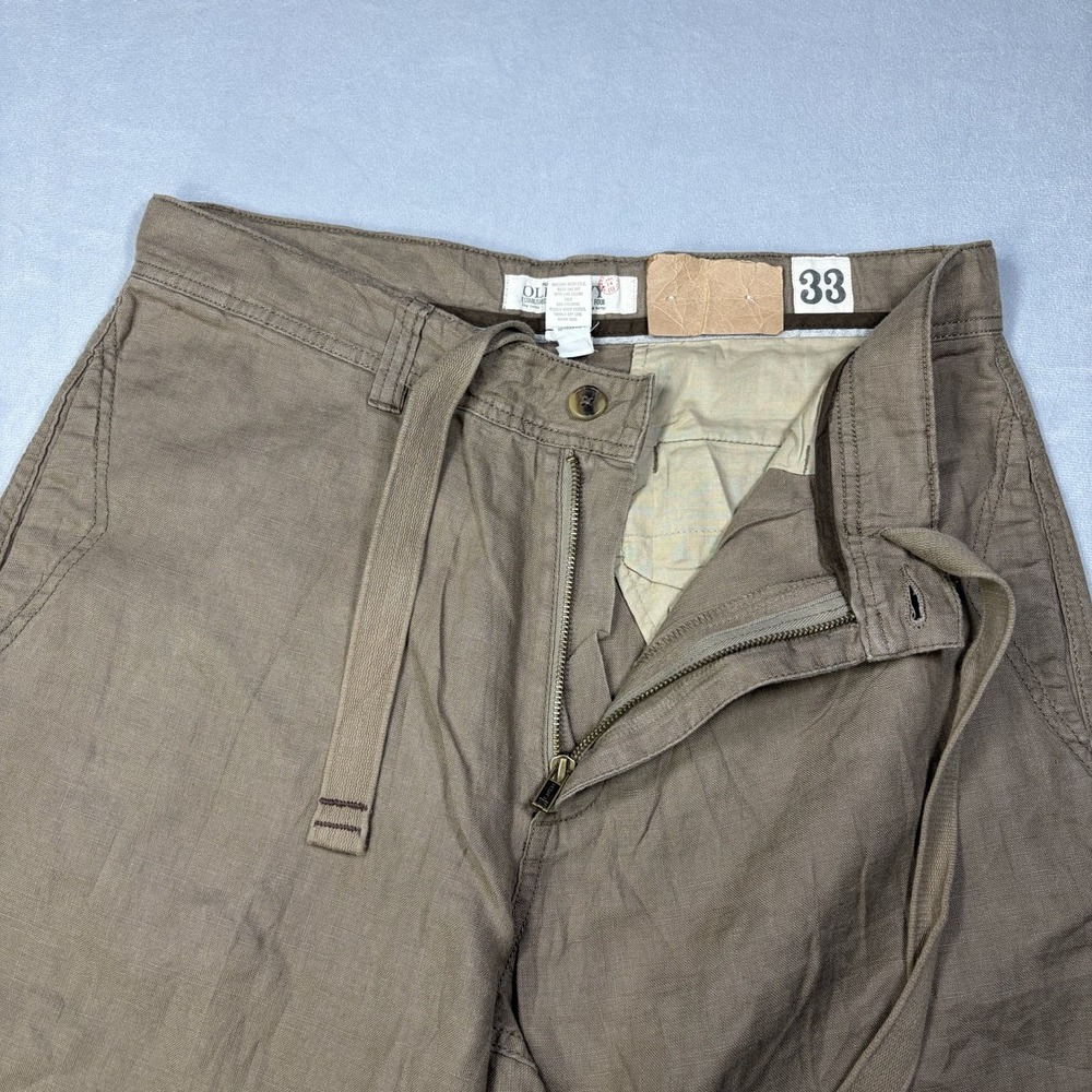 Old Navy Pants Linen Women's Size 32x32  Actual 32x28 Brown Drawstring - Picture 5 of 11